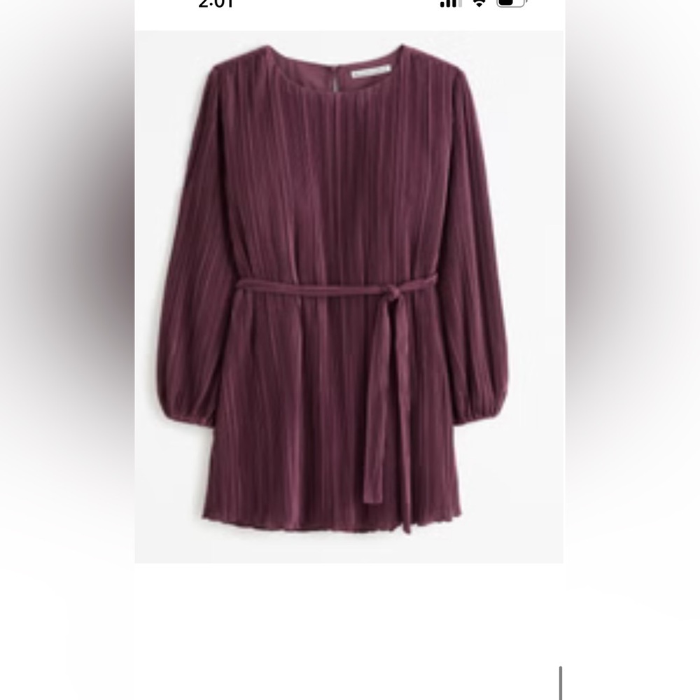 Abercrombie and fitch satin plisse mini dress